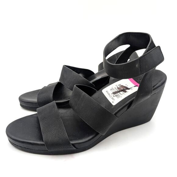 Naturalizer Priya Wedge Sandal Women's Ankle Strap Black Size US9.5M EU40.5 - Picture 1 of 13